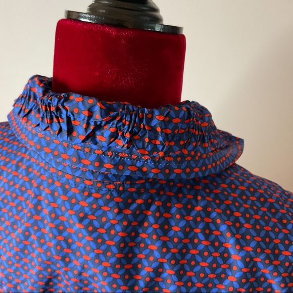 Tory Burch Casey Anorak Jacket Blue Orange Size M - Picture 6 of 11